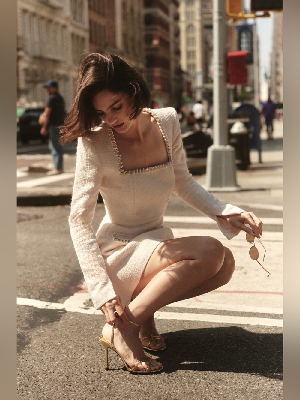 Nadine Merabi Natalie Long Sleeve Mini Dress